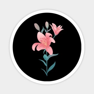 Pink Lily Flower Magnet